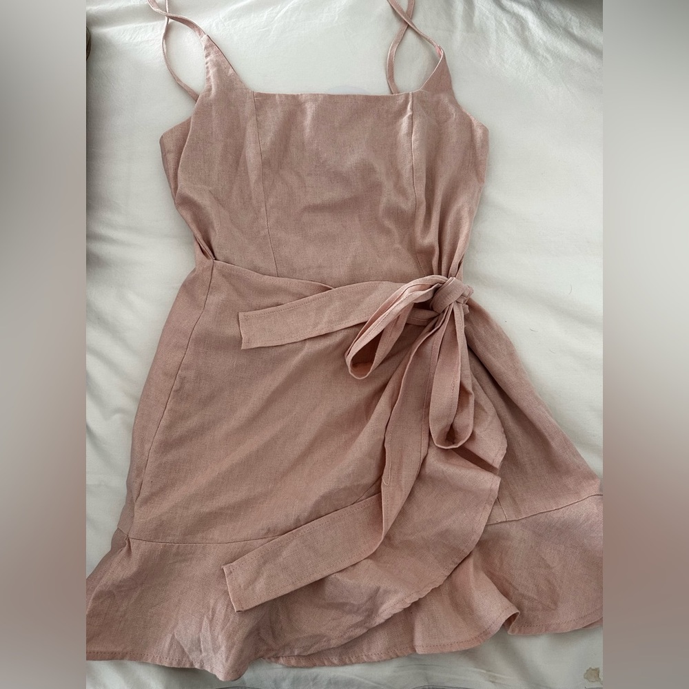 NWT Princess Polly linen dress blush size 10